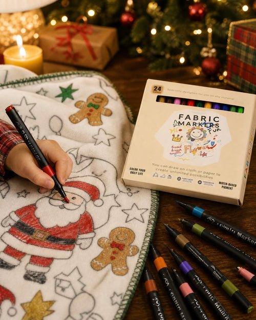 Boîte de 24 feutres textiles en plus